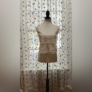 Zara Cream Lace Crochet Crop Top